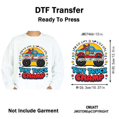 12in Colorful Rap Music Rock Vibes Mud Master Truck Space Trip Graffiti Iron on DTF Transfer Stickers Ready to Press for T-shirt