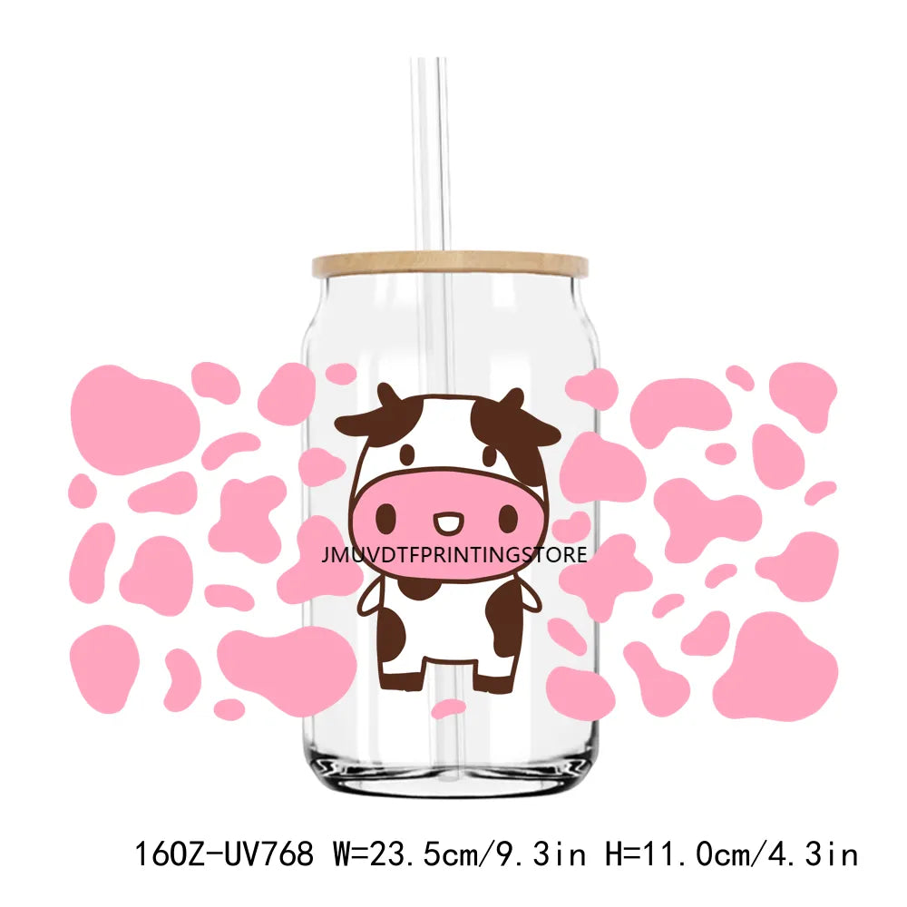 Howdy Highland Cow Autumn 16OZ UV DTF Cup Wrap Transfers Stickers Custom Labels DIY Durable Waterproof Logo For Libbey Glass Can