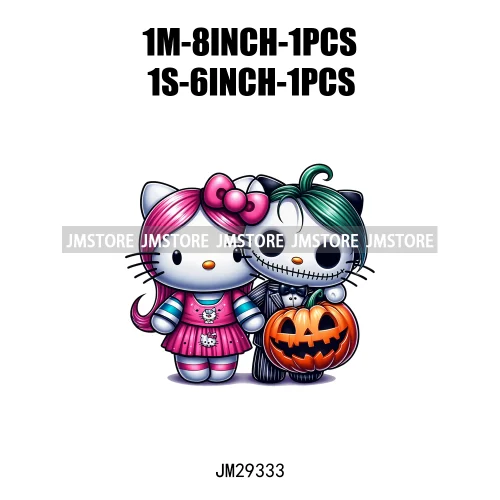 Cartoon Horror Character Halloween Vibes Pumpkin Killer Logos Iron On DTF Transfers Stickers Ready To Press For Hoodies