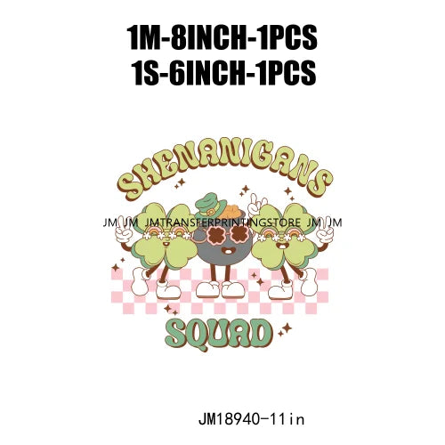 Happy St Patrick's Irish Day Lucky Vibes Shamrock And Roll Wish DTF Heat Transfers Stickers Printing Ready To Press For Clothing