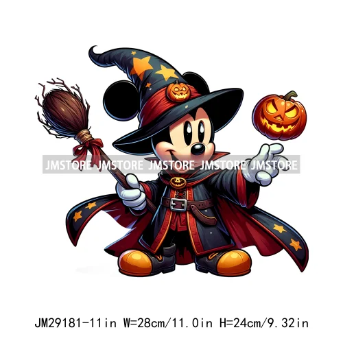 Cartoon Halloween Scary Cute Horror Characters Pumpkin Fall Vibes DTF Iron On Transfers Stickers Ready To Press For Clothing