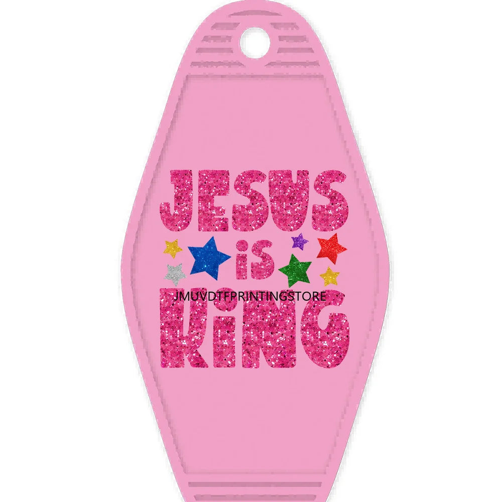 Faux Sequin Take Turkey To Me Christmas Vibes High Quality WaterProof UV DTF Sticker For Motel Hotel Keychain Jesus Is King