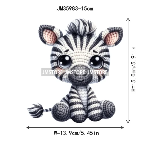 15cm 5.9in Kid Panda Bear Animal Iron On Heat Transfer Sticker For Clothes Printed Vinyl Thermal Applique Washable T-Shirt Decal