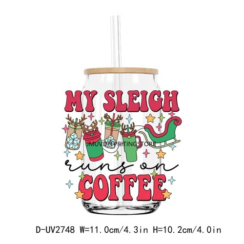 Farm Fresh Christmas Tree Holiday UV DTF Transfers Stickers Decals For Libbey Cold Cups Mugs Tumbler Waterproof DIY Craft