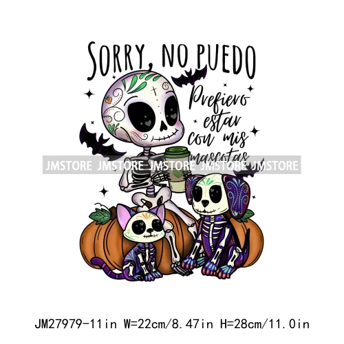 Spooky Senora Conchas Latina Halloween Mexican Tricotri Spicy Ghost Espooky Vibes DTF Iron On Transfers Stickers For Clothing