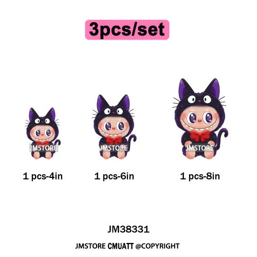 Cute Cartoon Toy Dolls Monster Costume Character Kids Printed Iron on DTF Washable Transfer Stickers Ready to Press for Clothing