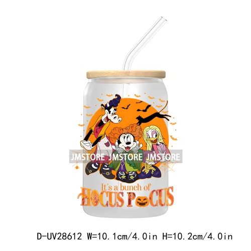 Cartoon Halloween Trick Or Treat UV DTF Transfer Stickers Decals For Libbey Cold Cups Mug Tumbler High Quality Label Hocus Pocus