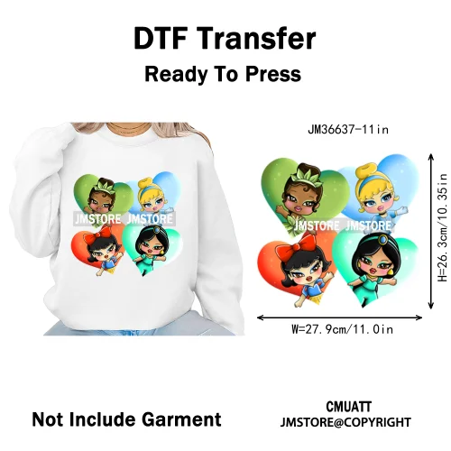 Trendy Flower Cat Bee Animal Lover Cute Princess Designs Iron on DTF Washable Transfers Stickers Ready to Press for T-shirts