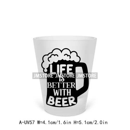 Mama Needs Wine Beer Mugs Alcohol Short Glass Cups Decals UV DTF Stickers Waterproof DIY Craft Wine Quotes Transfers Printing