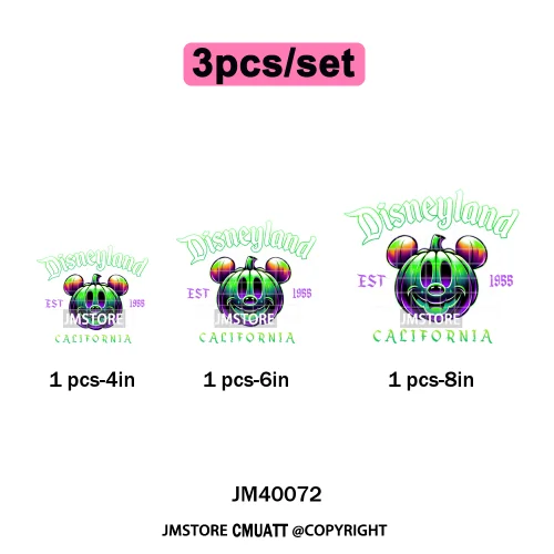 Nightmare on Main Street Pumpkin Spooky Halloween Cartoon Season Iron on DTF Heat Transfers Stickers Ready to Press for Hoodies