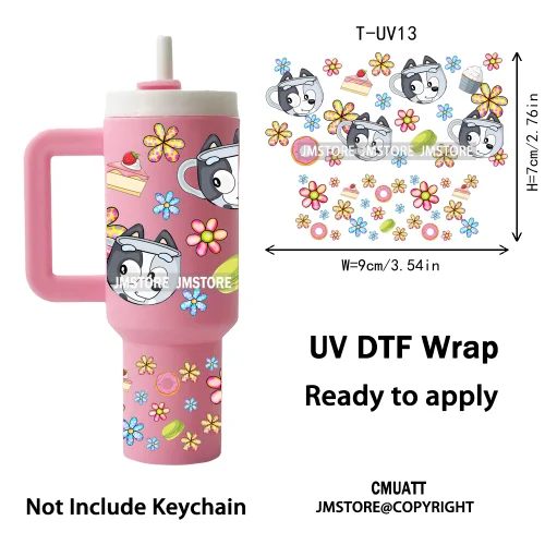 Wholesale Bulk Cartoon UV DTF Wraps Ready To Apply Transfer Stickers Waterproof For Mini Tumbler Keychain