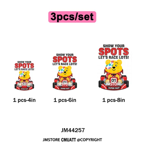 Cute Cartoon Bear Children in Need Charity Raising Kids Iron on Washable DTF Heat Transfers Stickers Ready to Press for Textiles