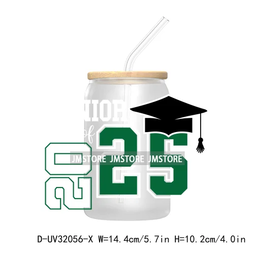 Coquette Bow Senior 2025 Western Grad Squad UV DTF Transfer Stickers Decals For Libbey Cold Cups Mugs Tumbler Waterproof Logo