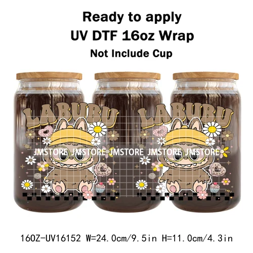 Colorful Cartoon Monster Dolls Princess UV DTF Stickers Ready To Transfer Cup Wrap Custom Labels For Libbey Can Glass Tumbler