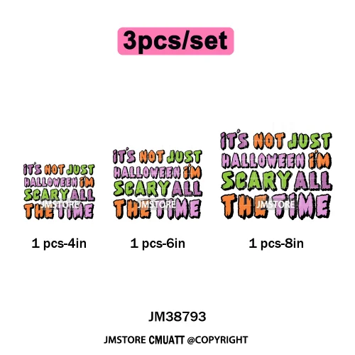 Sarcasm Halloween Time Boos Ghost Spooky Vibes Washable Designs Iron on DTF Transfers Stickers Ready to Press for T-shirts Bags