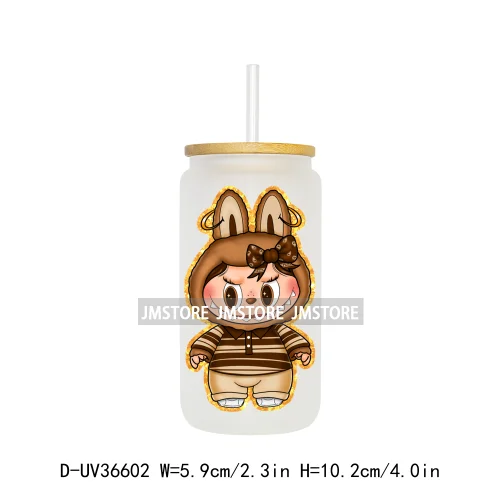 Baby Cartoon Character Coquette UV DTF Transfer Stickers Decals Ready To Apply Waterproof For 16OZ Libbey Glass Can Cups Tumbler