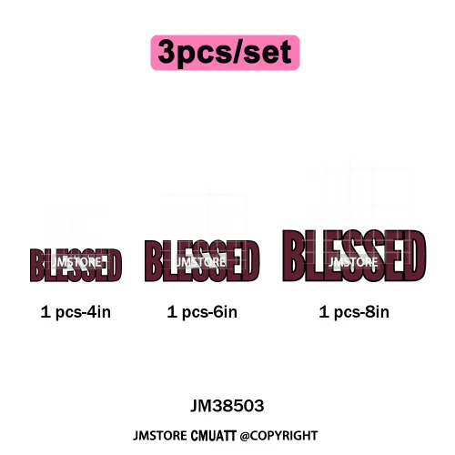 Inspirational God Faith Quotes Good Vibes Blessed Logos Iron on DTF Washable Transfers Stickers Ready to Press for T-shirts Bags