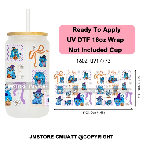 Demon Hunters Kpop Derpy Halloween Mystery Boys UV DTF Stickers Ready To Apply Cup Wrap High Quality For 16OZ Libbey Can Glass