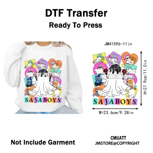 In My Boys Era Ghost Cartoon Anime Movie Kpop Halloween Vibes Iron on DTF Washable Transfers Stickers Ready to Press for Hoodies
