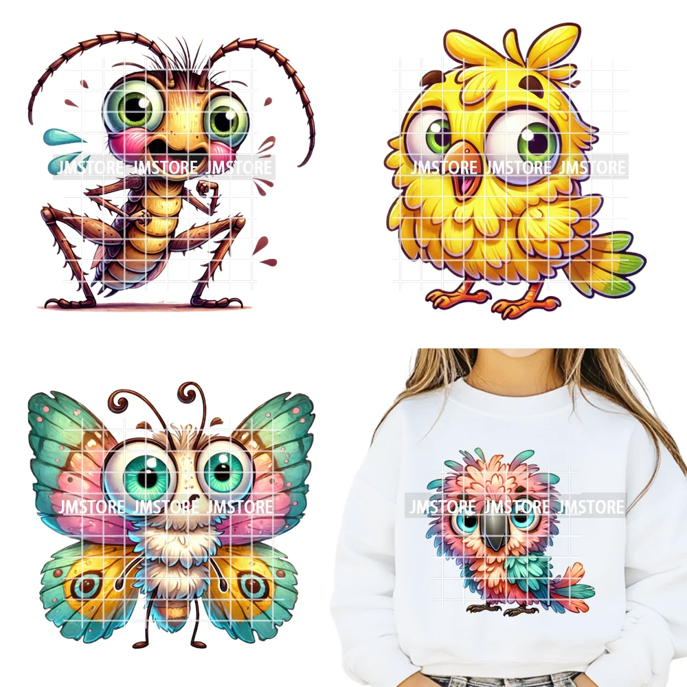 15cm 5.9in Kids Cute Nursery Thermal Printed Bird Fly Animal Washable Iron on DTF Transfers Stickers Ready to Press for Textile
