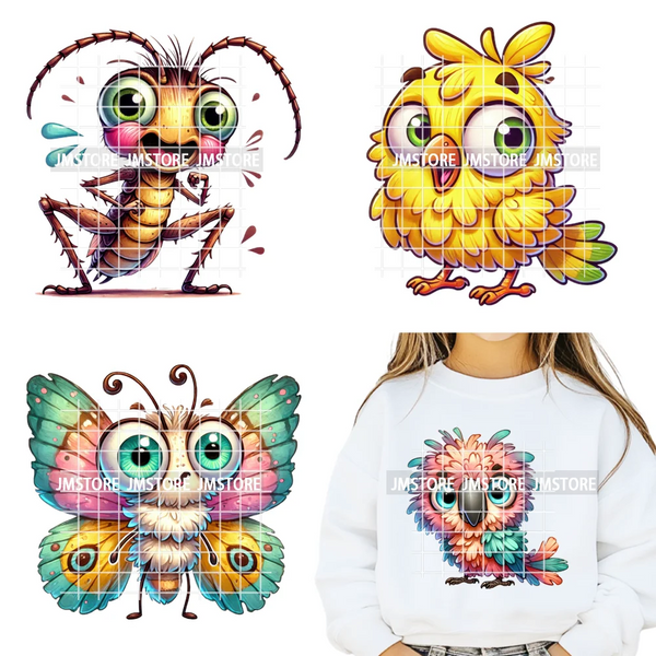 15cm 5.9in Kids Cute Nursery Thermal Printed Bird Fly Animal Washable Iron on DTF Transfers Stickers Ready to Press for Textile