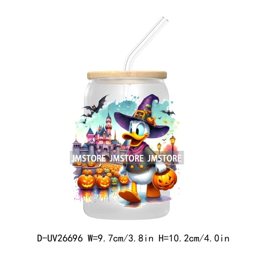 Cartoon Mouse And Friends Halloween Pumpkin UV DTF Transfer Stickers Decals For Libbey Cold Cups Mugs Tumbler Custom Labels Fall