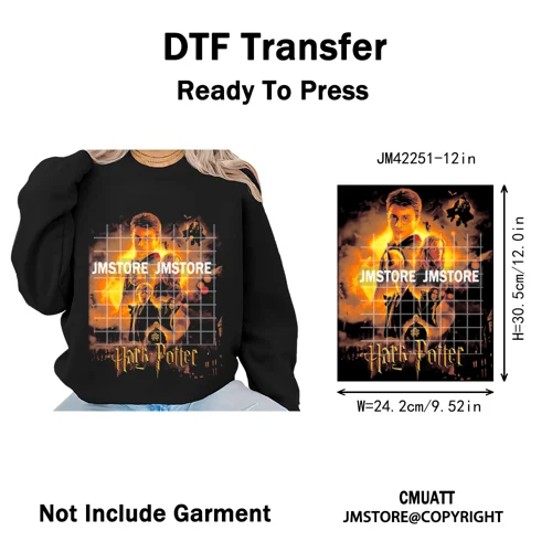Horror Characters Halftone Movie Shows Scary Halloween Vibes Iron on DTF Washable Transfers Stickers Ready to Press for Clothing