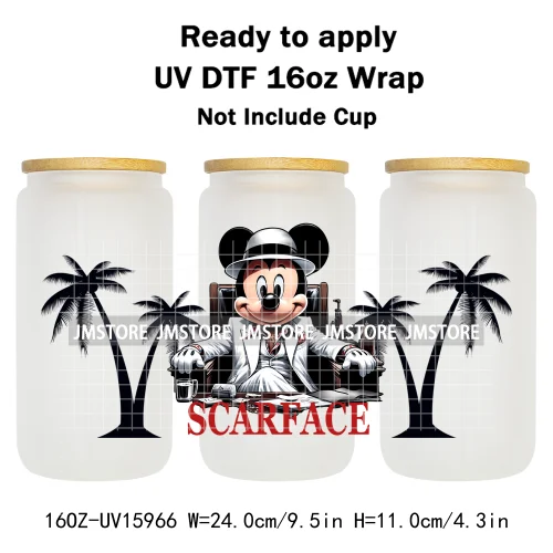 Floral Cartoon Princess Coquette Bow 16OZ UV DTF Cup Wrap Ready To Apply Waterproof Transfer Stickers For Libbey Glass Can Mugs