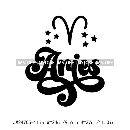 Zodiac Symbols Stars Constellation Astrology Signs Horoscope Letters Iron On DTF Transfer Stickers Ready To Press For Clothing