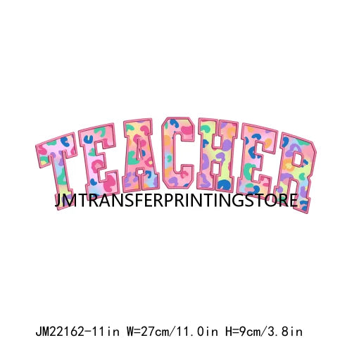 Iron On Teach Love Insprit Print Logos Maestra Heart Pencil Bow Cowgirl Boots Small Town Teacher DTF Transfer Stickers For Shirt