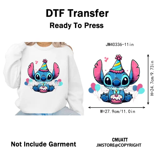 Trendy Cartoon Animal Characters Lover Cold Peel Logos Iron on DTF Washable Transfers Stickers Ready to Press for Hoodies Bags
