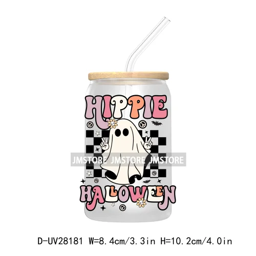 Spooky Ghost Boo Halloween Tis The Season UV DTF Transfer Stickers Decals For Libbey Cold Cup Mugs Tumbler Waterproof Book Ghoul