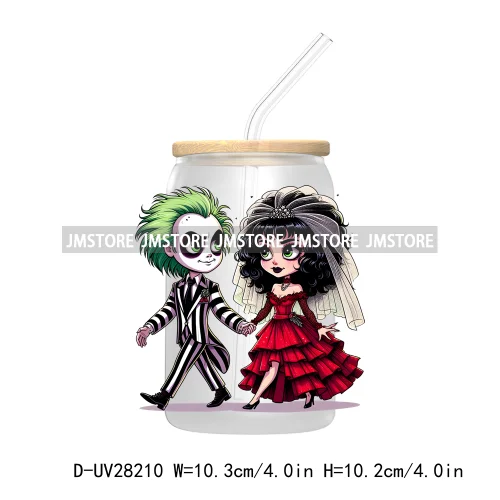 Cartoon Princess Couple Halloween Double Trouble UV DTF Transfer Stickers Decals For Libbey Cold Cup Mug Tumbler Waterproof Logo