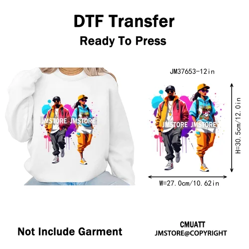 12in Glossy Dripping Lips Streetwear Graffiti Trap Girls Iron on DTF Thermal Transfer Stickers Ready to Press for Woman Clothing
