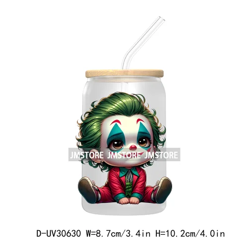 Spooky Cartoon Halloween Characters UV DTF Transfer Stickers Decals For Libbey Cold Cups Mugs Tumbler Waterproof Baby Princess