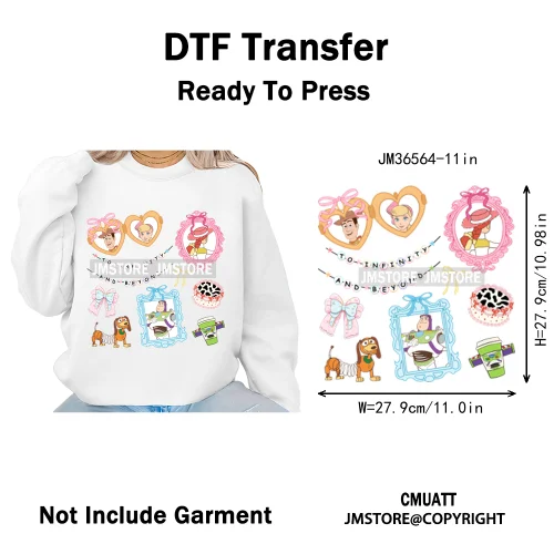 Colorful Animal Coquette Mirror Bracelet Cartoon Character Printing Iron On DTF Transfers Stickers Ready To Press T-shirts Bags