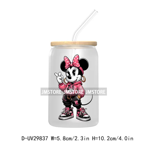 Streetwear Mouse Girl Boy UV DTF Transfer Stickers Decals For Libbey Cold Cups Mugs Tumbler Waterproof Labels Cartoon Characters