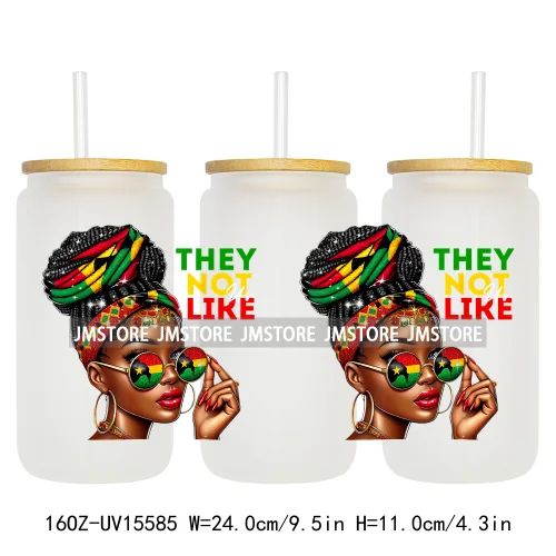 1865 Juneteenth Black History Month UV DTF Cup Wraps Ready To Apply CustomTransfer Stickers For 16OZ Libbey Glass Can Tumbler