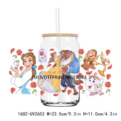 Cartoon Movie Characters Best Friends UV DTF Sticker For 16OZ Libbey Glass Cup Can Wrap Transfer Sticker Custom Labels DIY Logo