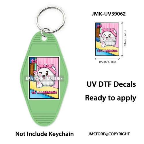 Halloween Horror Movies Witch Girl UV DTF Motel Keychain Decal Ready To Ship Durable Transfer Stickers Prints For Hotel Keychain