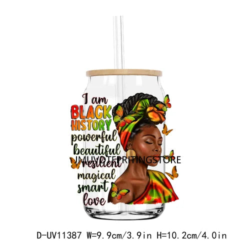 Juneteenth 1865 Black History Month UV DTF Transfers Stickers Decals For Libbey Cold Cups Mugs Tumbler Waterproof DIY Craft