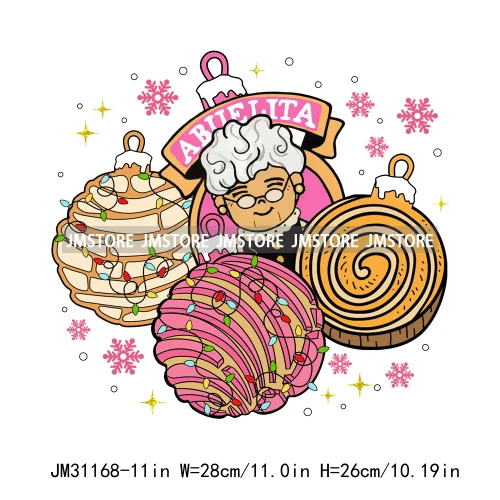 Funny Tis The Season Mexican Chocolate Pink Christmas Pan Dulce Spanish Iron On DTF Transfer Stickers Ready To Press For Clothes