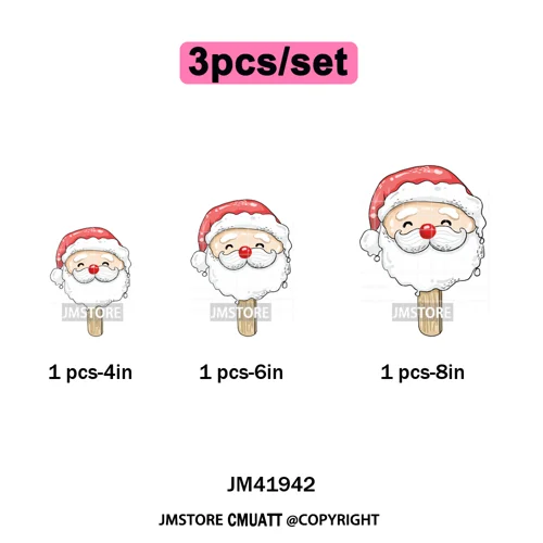 Sweet Christmas Popsicles Spooky Halloween Ice Cream Iron on DTF Washable Transfers Stickers Ready to Press for Clothing Bags