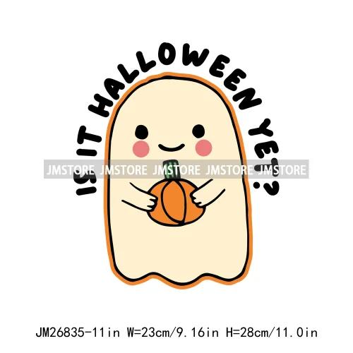 Hot Cute Spooky Ghouls Boo Read Club Bookish Halloween DTF Printing Iron On Transfer Stickers Ready To Press For Hoodies Bags