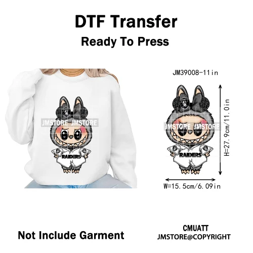 Colorful Monster Keychain Doll Character Designs Iron on DTF Washable Heat Transfers Stickers Ready to Press for T-shrits Bags