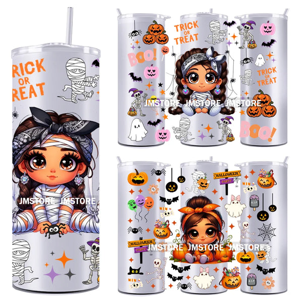 Latina Baby Halloween Pumpkin 20OZ Straight Skinny Tumbler Wrap UV DTF Cup Wraps Custom Labels Transfer Sticker Waterproof Logo