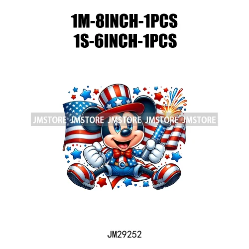 Washable Cartoon Animal 4th Of July Independence Day Freedom Iron On DTF Transfers Stickers Ready To Press For Clothing