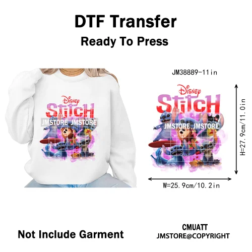 Urban Cartoon Character Streetwear Thermal Printing Iron on DTF Washable Transfers Stickers Ready to Press for Clothing Bags