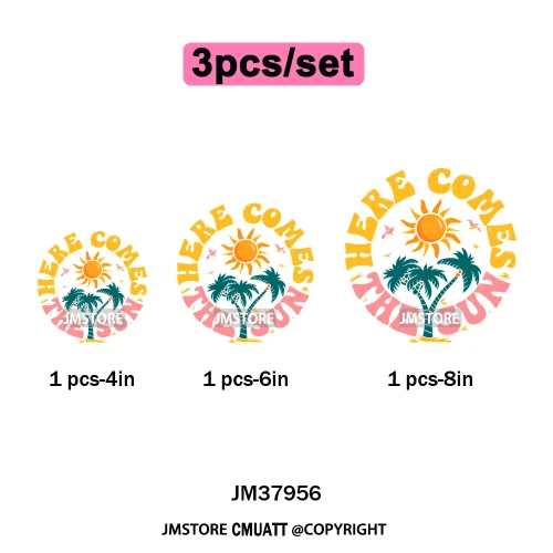 Hello Summer Beach Vibes Stay Cool Live In Sunshine Hot Mom Cowgirl Iron on DTF Transfers Stickers Ready to Press for T-shirts