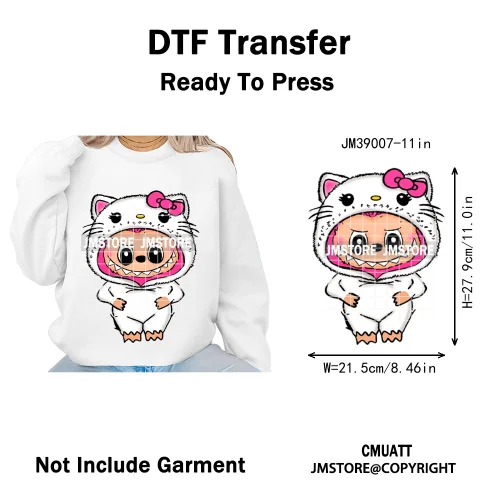Colorful Monster Keychain Doll Character Designs Iron on DTF Washable Heat Transfers Stickers Ready to Press for T-shrits Bags